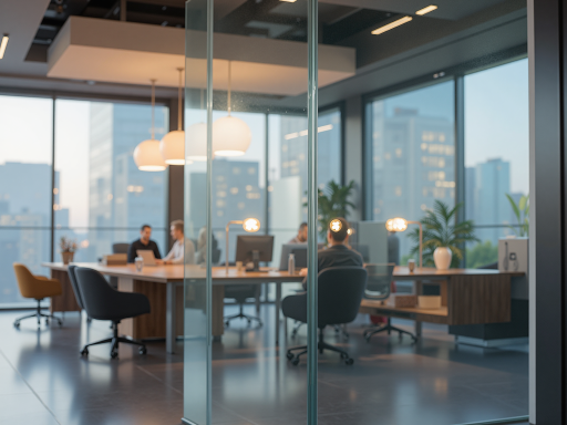 现代化跨境电商办公空间,专业团队会议场景,商务人士讨论电商策略,整洁办公桌椅,现代装饰风格