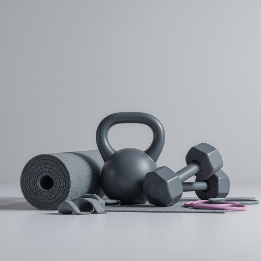 运动户外产品展示,健身器材、户外装备、运动用品等陈列展示,活力运动背景